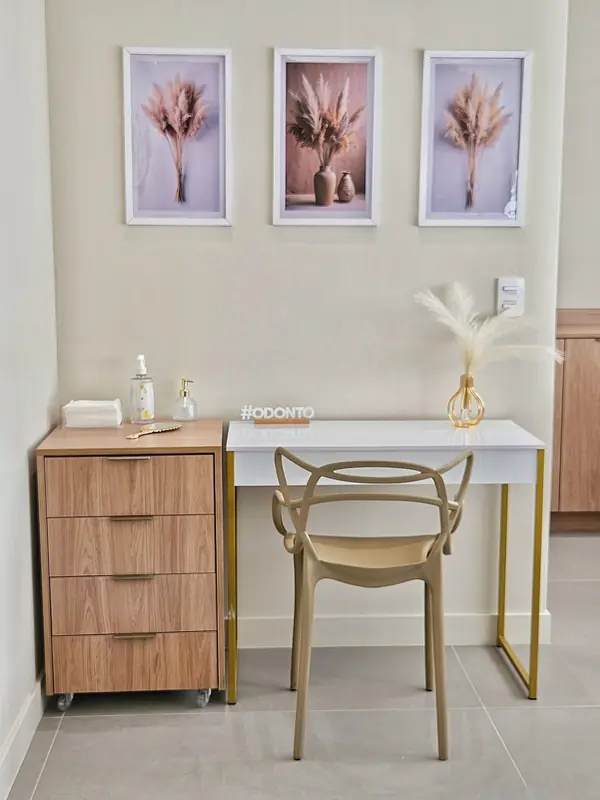 Detalhes de decoração do consultório